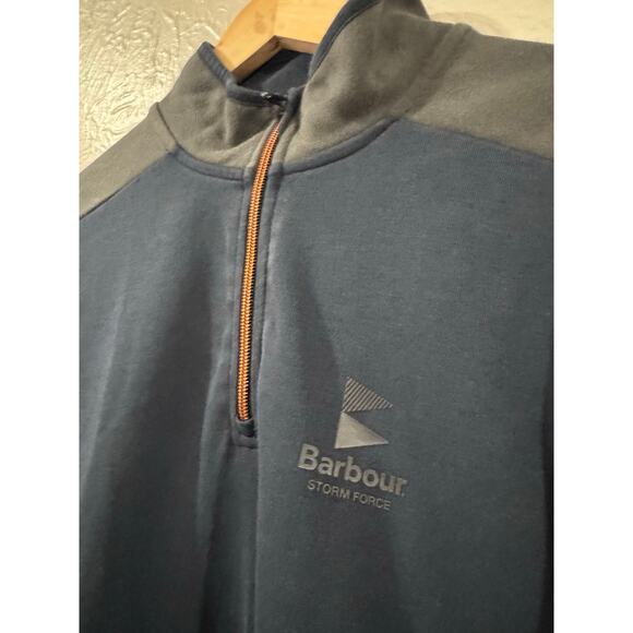 Barbour Skiff Half-Zip Sweatshirt Storm Force Small - Picture 4 of 6